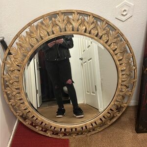 Elegant Gold Leaf Wall Mirror